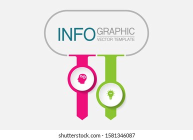 Vector horizontal infographic diagram, template for business, presentations, web design, 2 options.