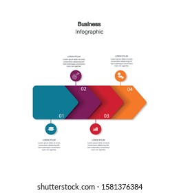 Vector horizontal infographic diagram, template for business, presentations, web design, 4 options.
