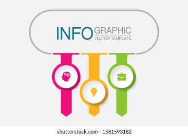 Vector horizontal infographic diagram, template for business, presentations, web design, 3 options.