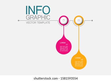 Vector horizontal infographic diagram, template for business, presentations, web design, 2 options.