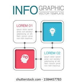 Vector horizontal infographic diagram, template for business, presentations, web design, 2 options.