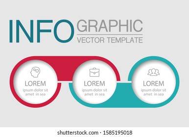 Vector horizontal infographic diagram, template for business, presentations, web design, 3 options.