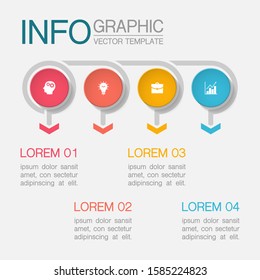 Vector horizontal infographic diagram, template for business, presentations, web design, 4 options.