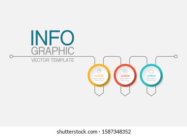 Vector horizontal infographic diagram, template for business, presentations, web design, 3 options.