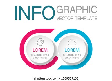 Vector horizontal infographic diagram, template for business, presentations, web design, 2 options.