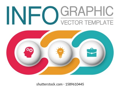 Vector horizontal infographic diagram, template for business, presentations, web design, 3 options.