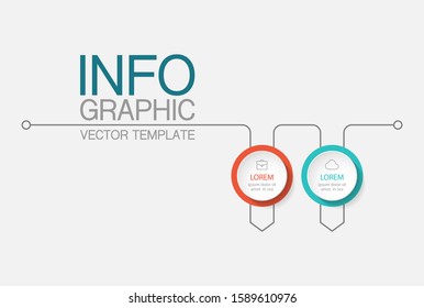 Vector horizontal infographic diagram, template for business, presentations, web design, 2 options.
