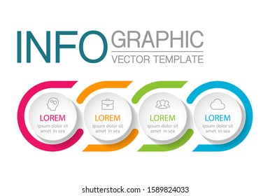 Vector horizontal infographic diagram, template for business, presentations, web design, 4  options.