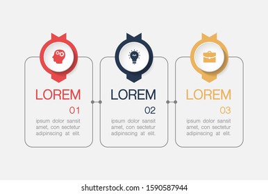 Vector horizontal infographic diagram, template for business, presentations, web design, 3 options.