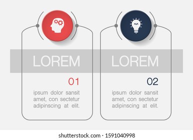 Vector horizontal infographic diagram, template for business, presentations, web design, 2 options.