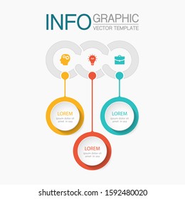 Vector horizontal infographic diagram, template for business, presentations, web design, 3 options.