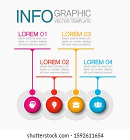Vector horizontal infographic diagram, template for business, presentations, web design, 4 options.