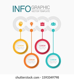 Vector horizontal infographic diagram, template for business, presentations, web design, 4 options.