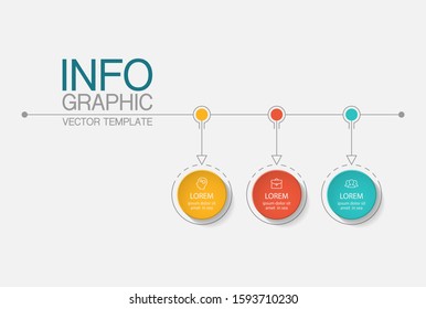 Vector horizontal infographic diagram, template for business, presentations, web design, 3 options.