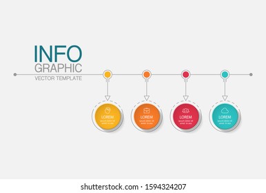 Vector horizontal infographic diagram, template for business, presentations, web design, 3 options.
