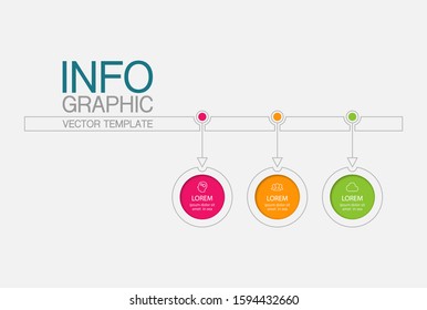 Vector horizontal infographic diagram, template for business, presentations, web design, 3 options.