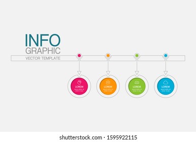 Vector horizontal infographic diagram, template for business, presentations, web design, 4 options.