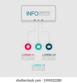 Vector horizontal infographic diagram, template for business, presentations, web design, 3 options.