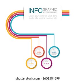 Vector horizontal infographic diagram, template for business, presentations, web design, 4 options.