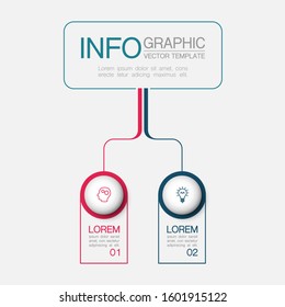Vector horizontal infographic diagram, template for business, presentations, web design, 2 options.