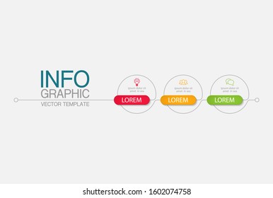Vector horizontal infographic diagram, template for business, presentations, web design, 3 options.