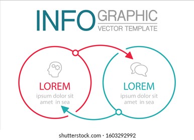 Vector horizontal infographic diagram, template for business, presentations, web design, 2 options.
