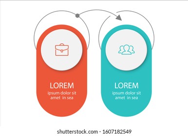 Vector horizontal infographic diagram, template for business, presentations, web design, 2 options.
