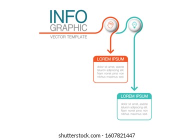 Vector horizontal infographic diagram, template for business, presentations, web design, 2 options.