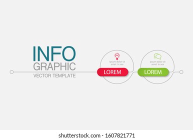 Vector horizontal infographic diagram, template for business, presentations, web design, 2 options.