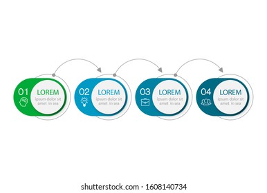 Vector horizontal infographic diagram, template for business, presentations, web design, 4 options.