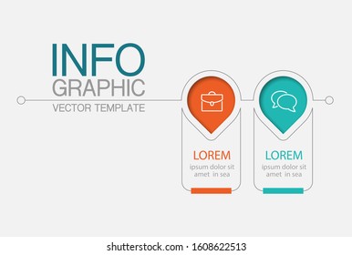 Vector horizontal infographic diagram, template for business, presentations, web design, 2 options.