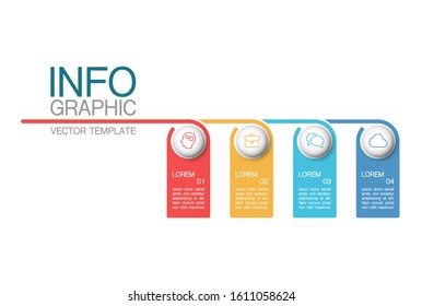 Vector horizontal infographic diagram, template for business, presentations, web design, 4 options.