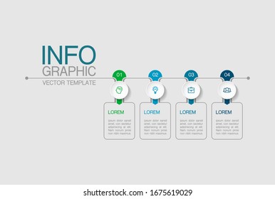 Vector horizontal infographic diagram, template for business, presentations, web design, 4 options.