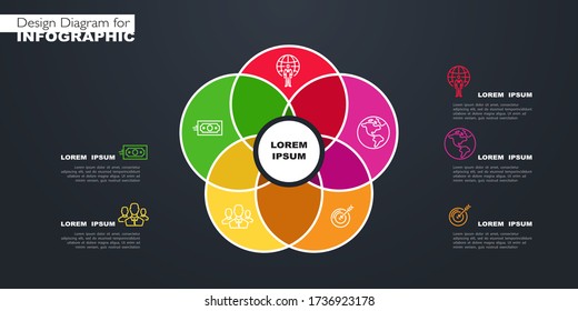 Vector horizontal infographic diagram, template for business, presentations, web design, 5 options. Can be used to create working business projects, annual reports, web. Business concept,process steps