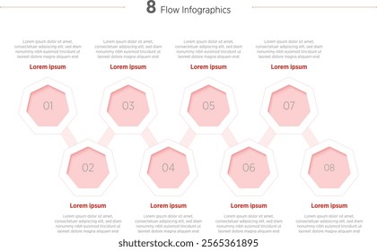 Vector Horizontal infographic diagram, template for business, presentations, web design, 8 options.
