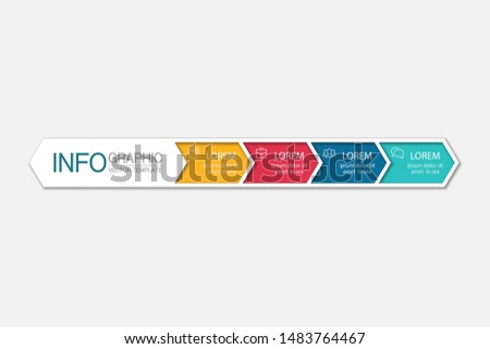 Vector horizontal infographic diagram, template for business, presentations, web design, 4 options.