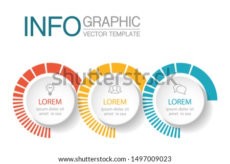 Vector horizontal infographic diagram, template for business, presentations, web design, 3 options.