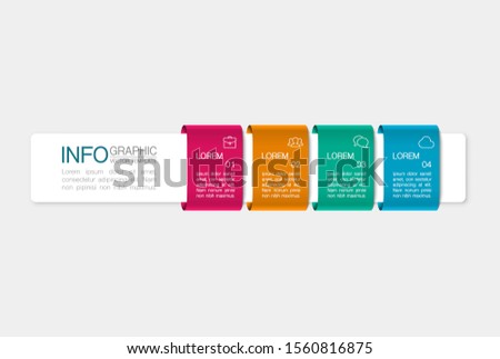 Vector horizontal infographic diagram, template for business, presentations, web design, 4 options.