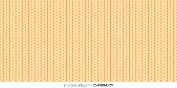 Vector horizontal knitting beige wool background. Background with crocheted fabric texture for wallpaper, background, web page backdrop, wrapping paper, winter design, postcard.