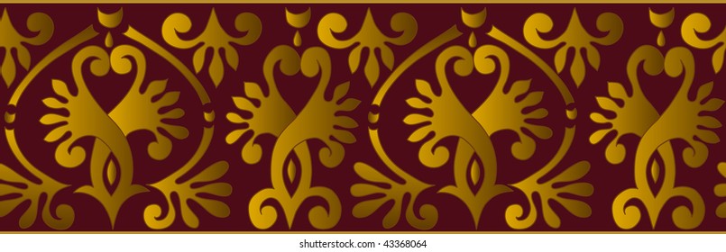 vector horizontal ornament border ribbon