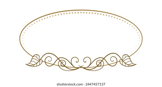 Marco oval Horizontal del Vector con la decoración de las hojas de hiedra