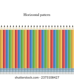 Vector horizontal pattern with graphite pencils. Element for education, art, new idea concept Great element for your design.