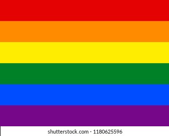 Vector Of Horizontal Rainbow Flag Sexual Identity, The Most Widely Known Worldwide Is The Pride Flag Representing LGBT Pride. (lesbian, Gay, Bisexual, And Transgender)