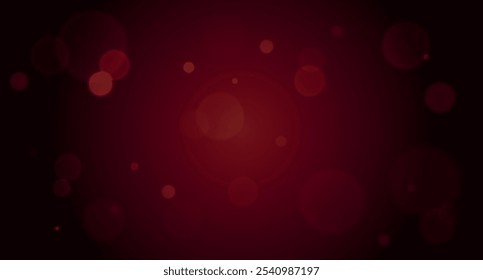 Vector Anuncio espumoso rojo Horizontal con luces bokeh borrosas para decorar Navidades, año Nuevo, Plantilla del día de San Valentín. Diseño de brillo de Festiva