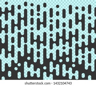 Vector horizontal repeatable halftone lines, rounded shapes. Seamless abstract stripes, monochrome overlay style, pattern. Isolated background.