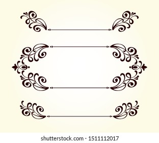 Vector horizontal retro frame.Place for text.