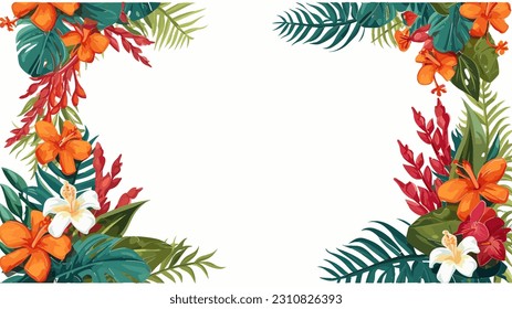 Vector horizontal seamless border with fruit and green leaves 03