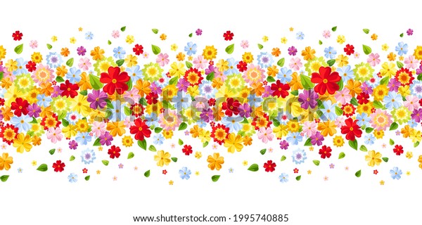 Vector Horizontal Seamless Border Small Bright Stock Vector (Royalty ...