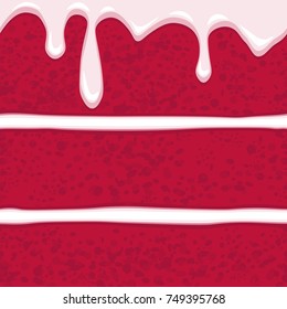 Vector horizontal seamless pattern of red velvet cake