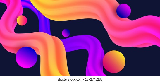 Vector horizontal stories templates for social media. Abstract fluid 3d background. Creative mockup for business stories: fashion, design, beauty, photographer, blogger.